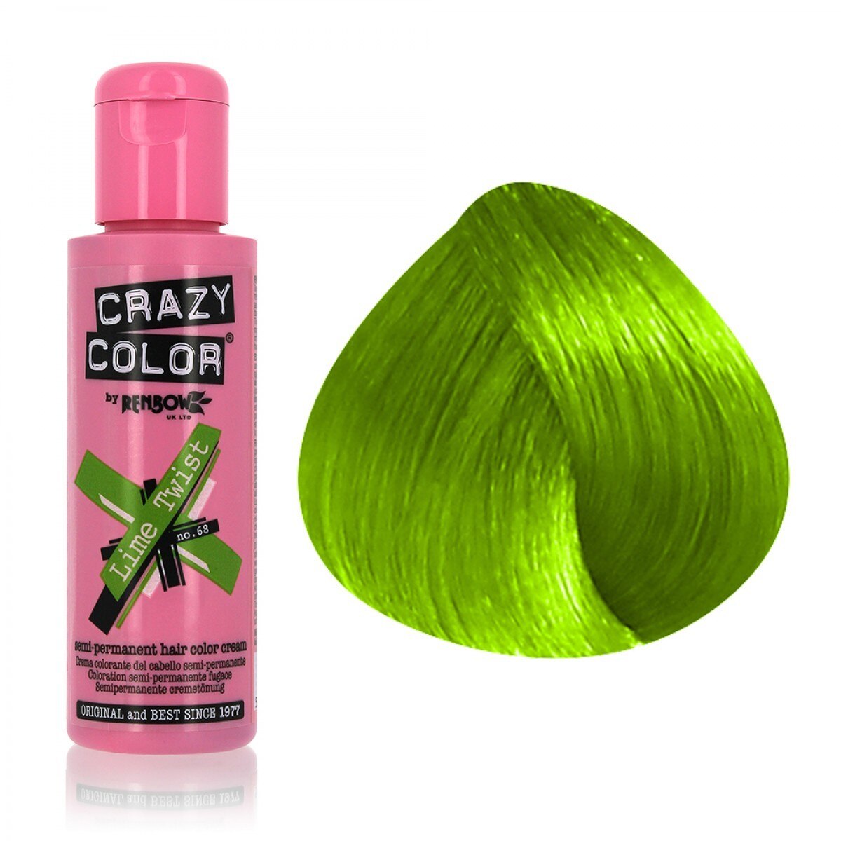 Crazy Color – Vopsea Crema Demipermanenta Lime Twist 68 Crazy Color imagine noua